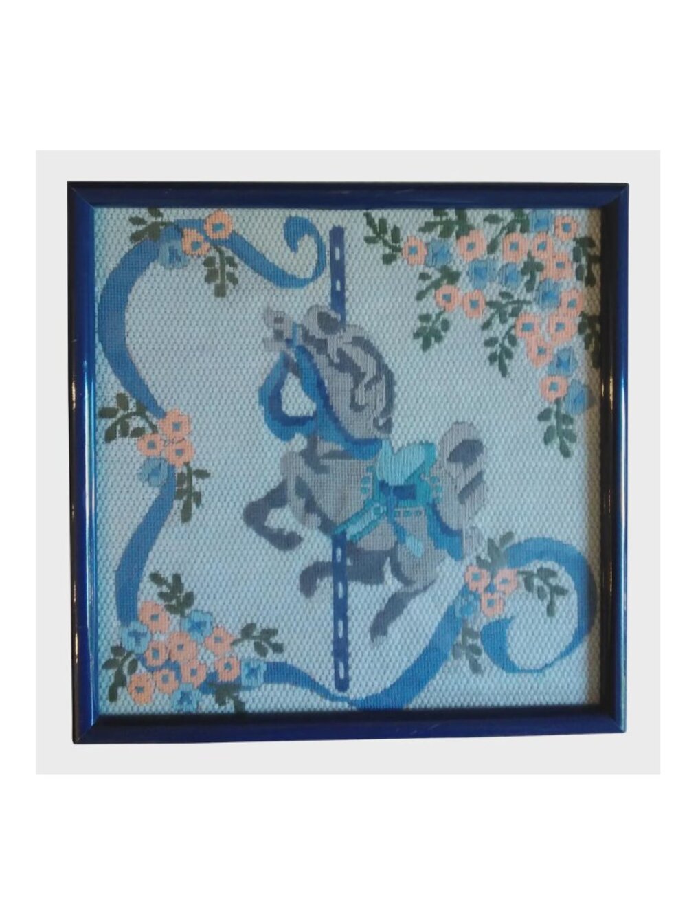 Framed Carousel Horse Needlepoint